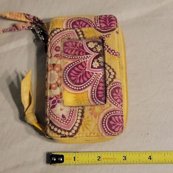 Vera Bradley pink and yellow coin purse wallet - Picture 2 of 6